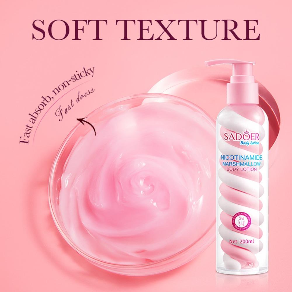 Niacinamide Cotton Candy Body Milk Hydrates, Moisturizes, Evens Out And Leaves A Long-lasting Scent.