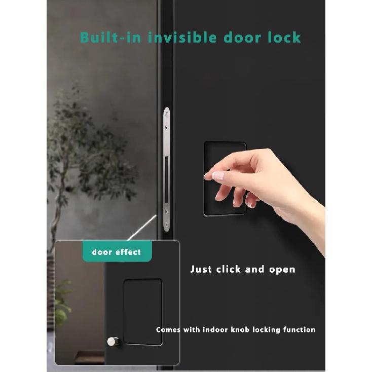 Invisible Door Lock Door Handle Double-sided Handleless Indoor Wooden Door Special Door Handle Magnetic Silent Secret Door