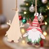 Faceless Doll Antler Christmas Ornaments: Cartoon Wooden Decorations & Tree Accessories