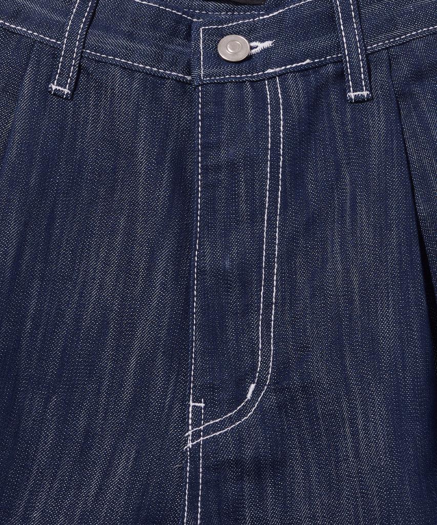 ANALOG MOOD Non-Faded Denim Half Pants (Blue)