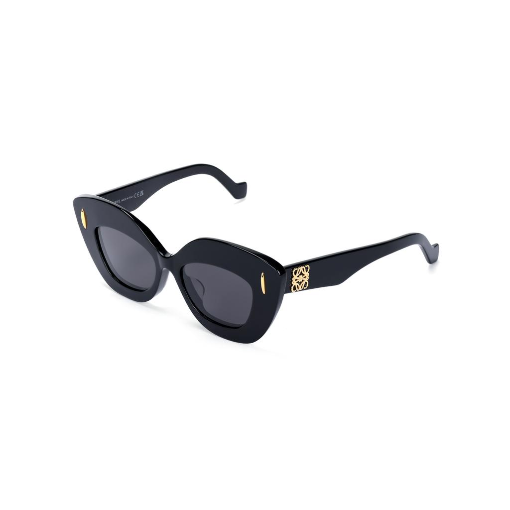 Loewe Sunglasses With Letter Logo Irregular Shape Unisex Sunglasses Black LW40127I01A