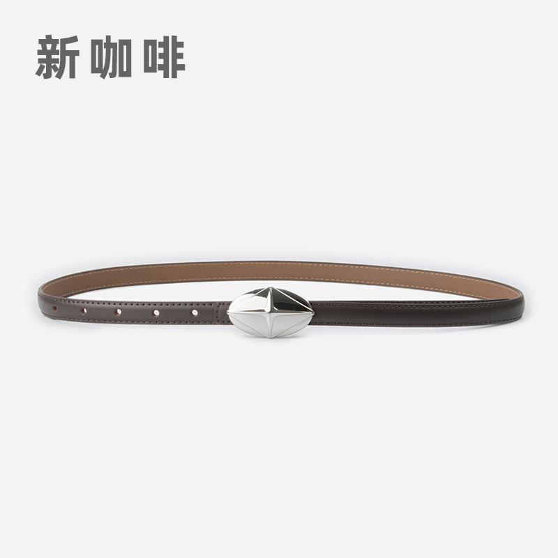 

Кожаный женский тонкий ремень из коровьей кожи, женский простой ремень в гонконгском стиле для девочек 105cm