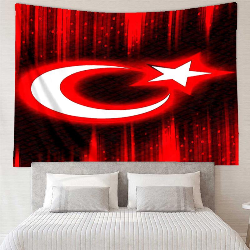 Turkish Flag Design Tapestry Room Decoration Wall Hanging for Living Room Bedroom, Dormitory, Birthday and Christmas Gifts