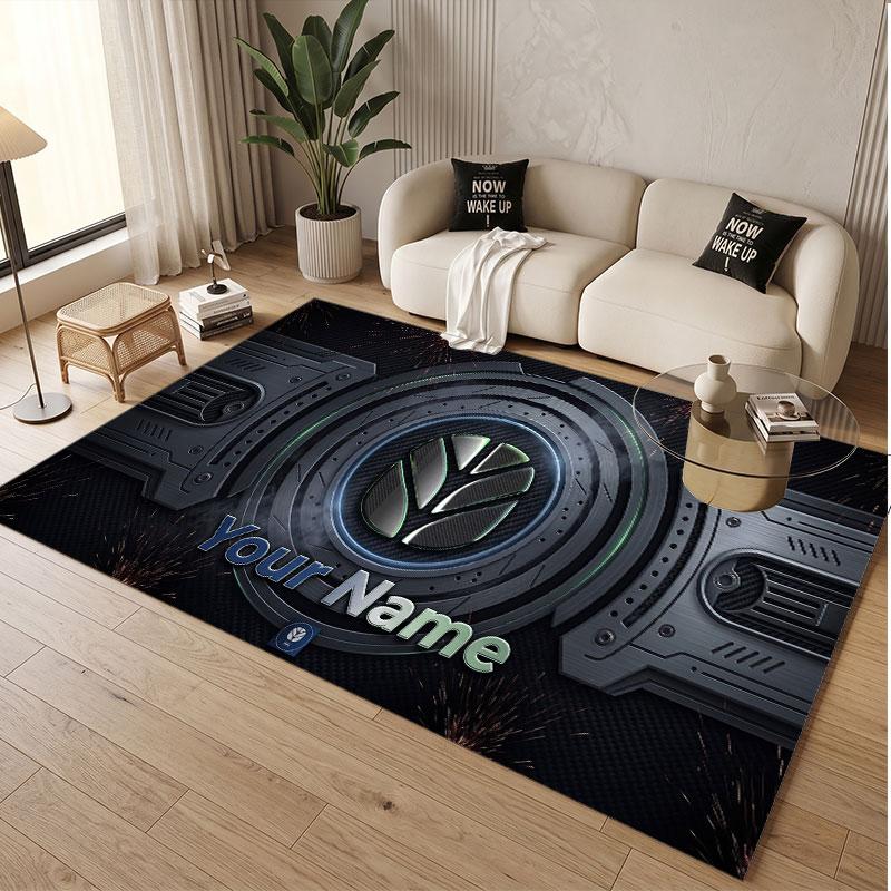 Custom Rug New Holland Pattern Print Name Text Soft Non‑Slip Floor Carpet for Home Indoor Decoration