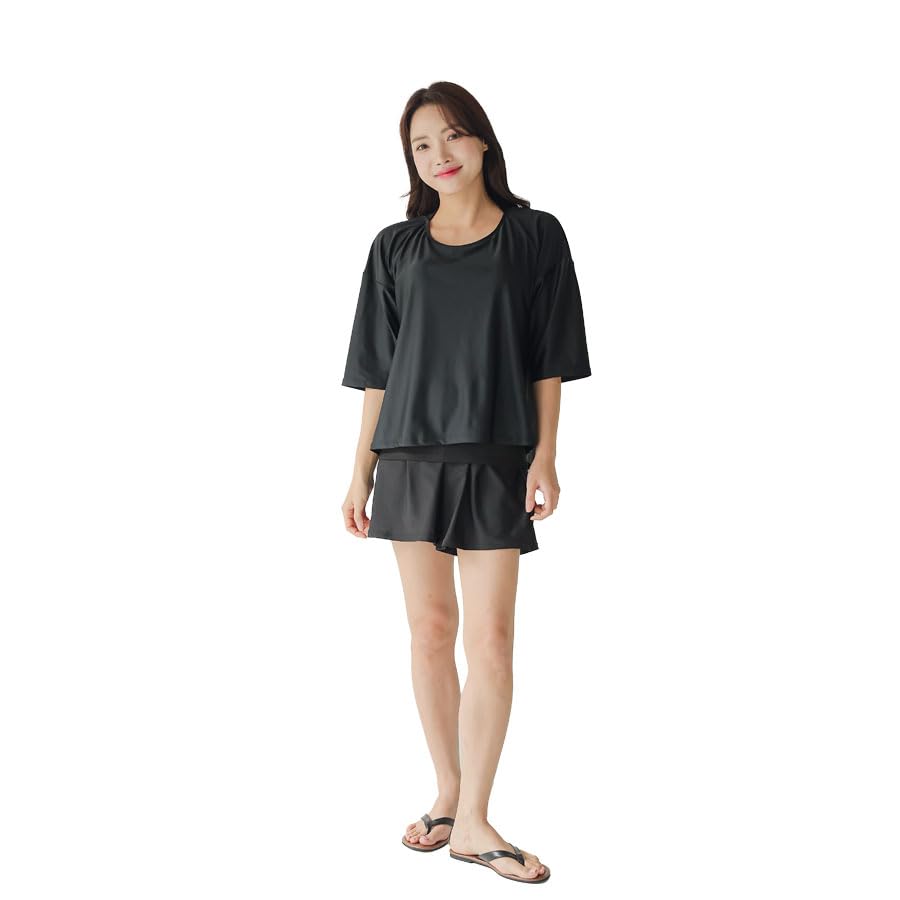 swimsuit set with inner leggings and shorts to cover your Korean for casual for women G 3-piece top, figure. style, cute, quick-drying, sports,