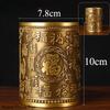 1pc Metal lucky character pattern pen holder Teacher's Day Gift Chinese style, Office desktop decorations, Pencil holder