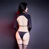 Sexy Öl Glänzend Glänzend Freilegend Brust Bodysuit Damen Durchsichtig Jumpsuit Durchsichtig Rückenfrei Bandage Dienstmädchen Leotard Ausgeschnitten