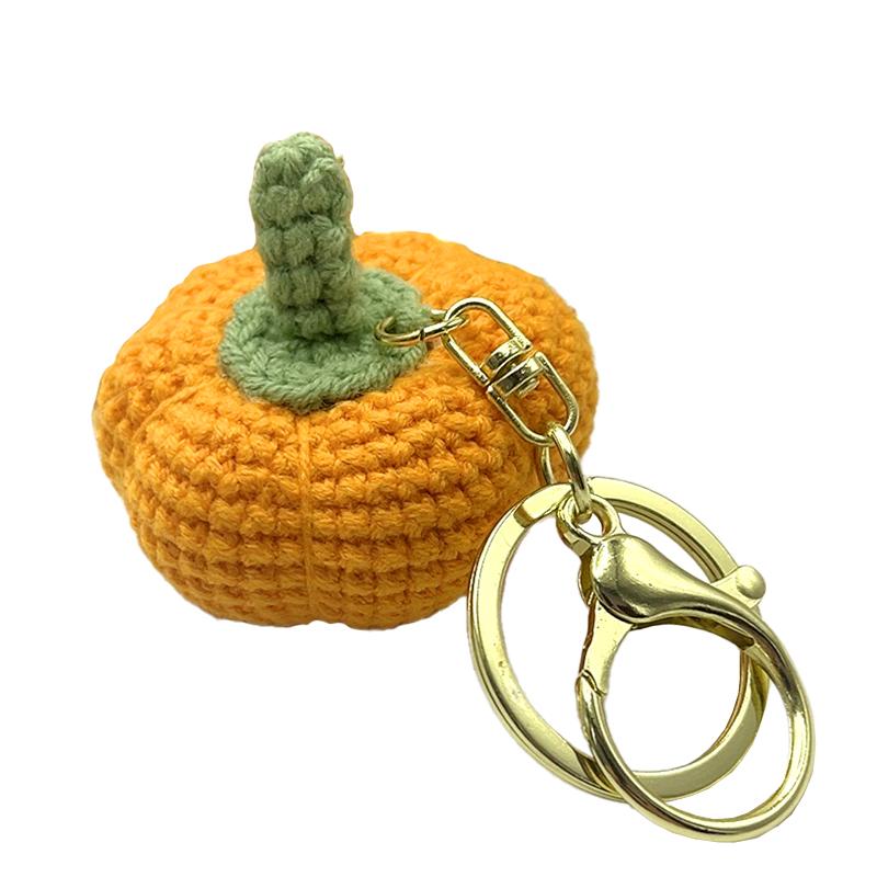 

1Pc Keychain Cute Finished Handmade Backpack Decoration Knitting Woolen Fashion Pumpkin Pendant Halloween оранжевый