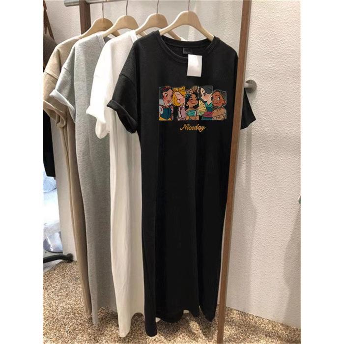 Women's Fashion Summer Spring 1/2 Sleeves O-Neck Loose Waistline Casual Dresses