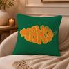 Mango illustration Cushion Cover Anti-dustmite Pillowcase Invisible zipper silky short plush Sofa cushion cover
