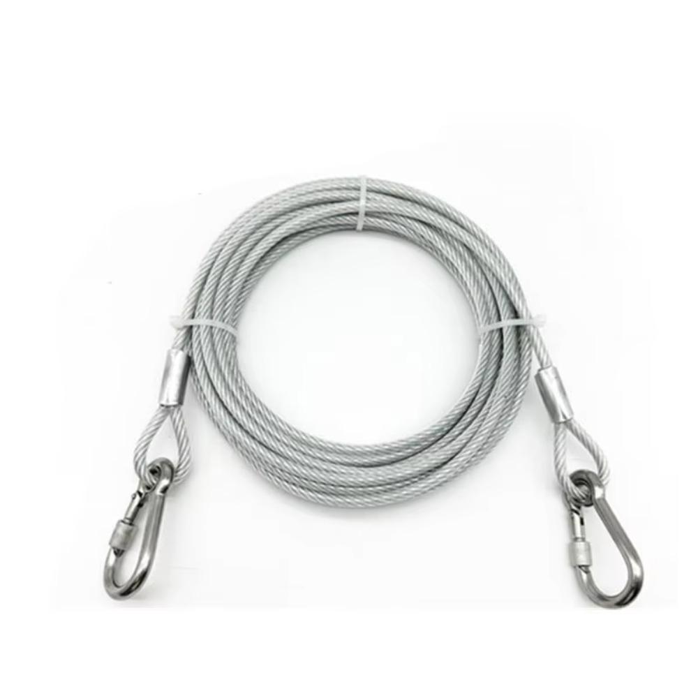 Anti-rust Pet Leash Double-headed Clothesline Durable Dog Tie Out Cable Parking