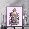 5D DIY Diamond Painting Decorations Alice In Wonderland Teacup Stacking Creative IllustrationDiamond EmbroideryRhinestoneCrossStitchSetHandmade