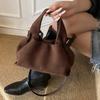 Vintage Faux Suede Women Handbags Ruched Shoulder Crossbody Bags for Women Purses Luxury Designer Bag Clutch Pouch Ladies