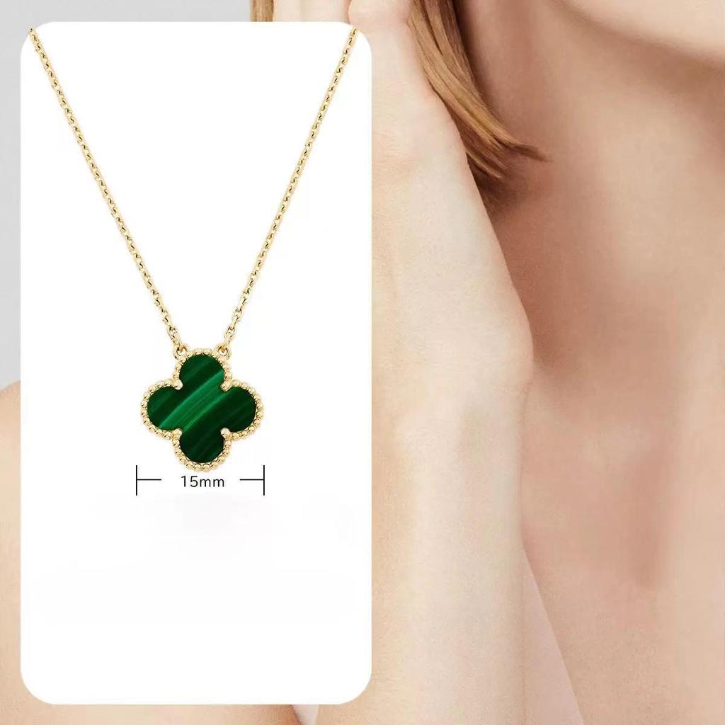 15Mm Net Red Four-Leaf Clover Necklace High-Grade Titanium Steel Does Not Lose Colour Ladies Necklace Simple Temperament Collarbone Chain