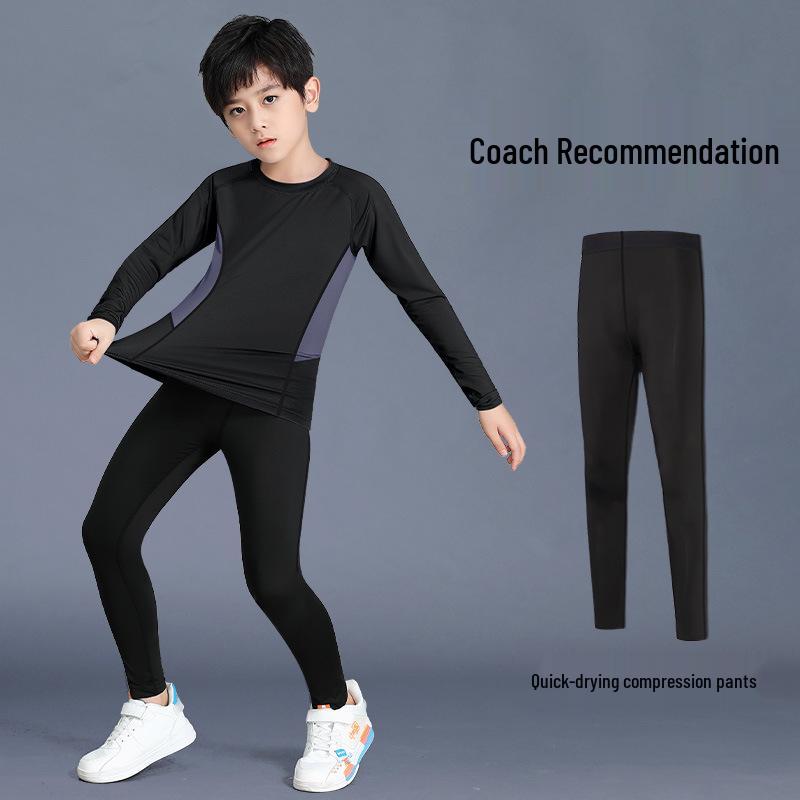 Children's Quick-Drying Sports Suit: Boys Basketball Compression Shirt & Football Base Layer for Spring Training