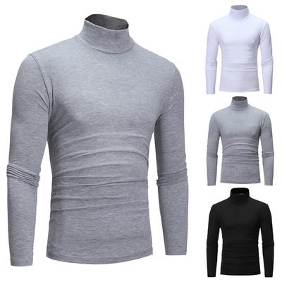 Männer Herbst Pullover Langarm Rollkragen T-Shirts Solide Grund Winter Mode M-2XL