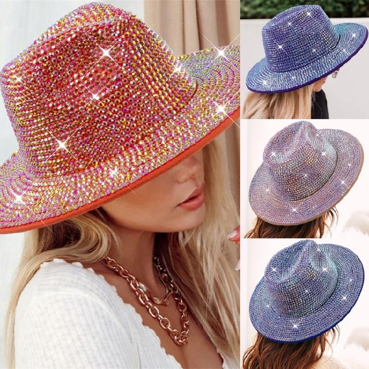 Sparkle Womens Cowboy Hat Western Cowgirl Hats Rhinestones Party Prop Disco Hats