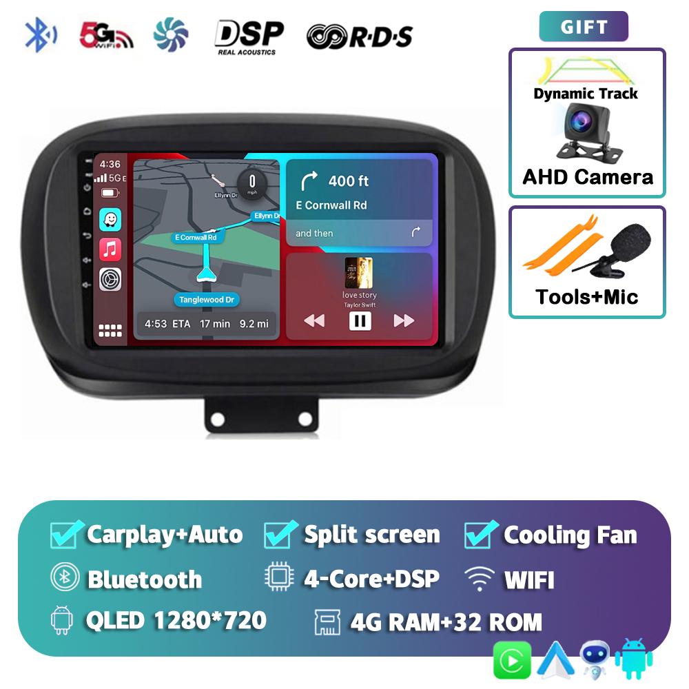 

Android 14 Carplay Auto WIFI+4G For Fiat 500X 2014-2020 Car Radio Multimedia Video Player Stereo GPS Navigation 2DIN Head Unit