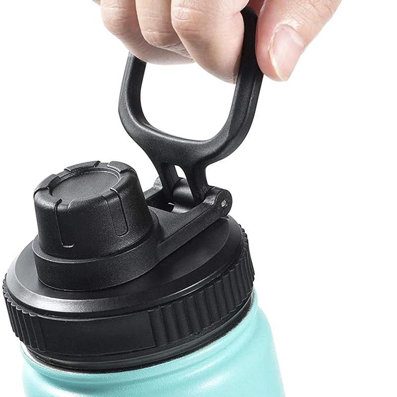 Náhradní víčko s brčkem a výklopným uzávěrem na láhev pro širokohrdlou láhev na vodu, venkovní přenosná plastová láhev