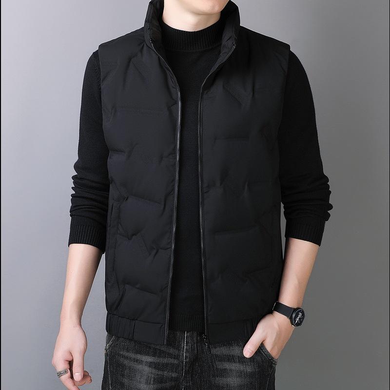 Down Vest Men's Autumn and Winter Plus Collar White Duck Down Warm Casual Jacket