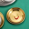 1PC Barbecue Plate Round Plate Fruit Vegetables Plate Gold Silver Color Stainless Steel