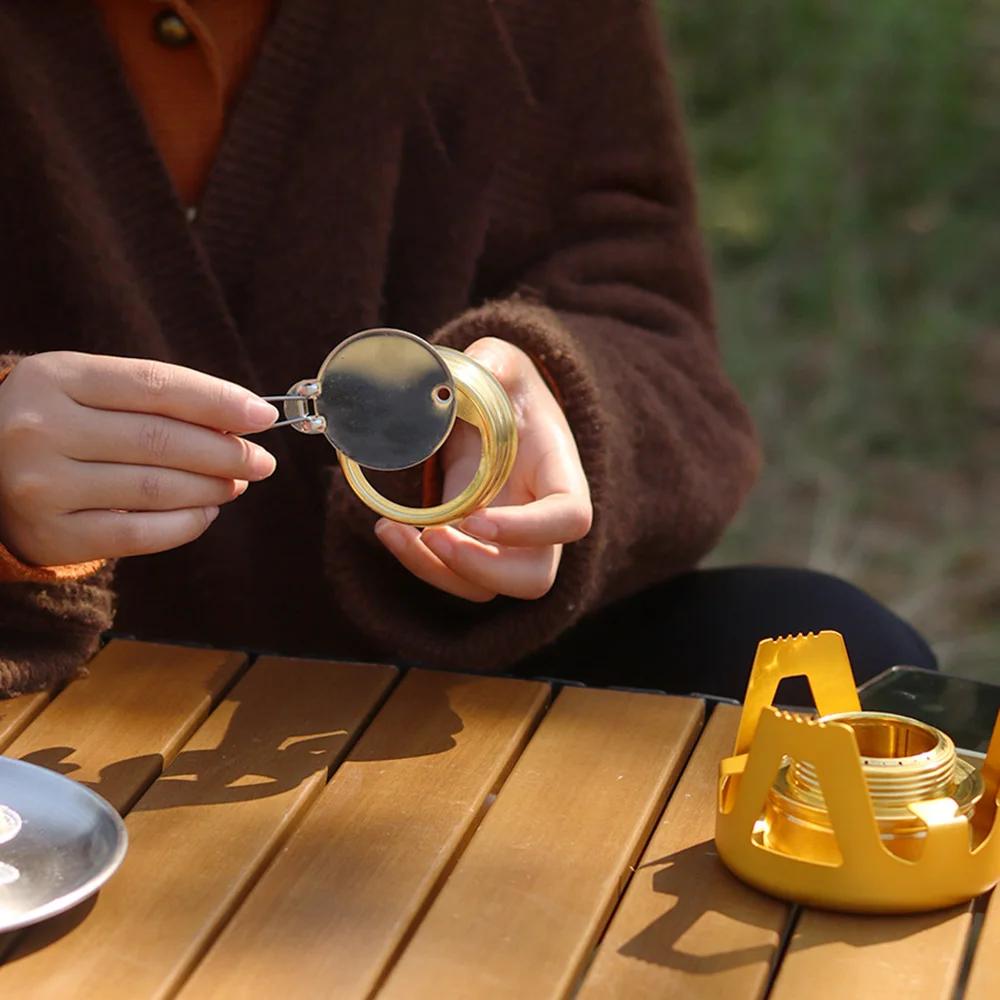 1PC Portable Mini Alcohol Stove Outdoor Camping Stove  Adjustable Flame Picnic Barbecue Fishing with Aluminum Alloy Structure