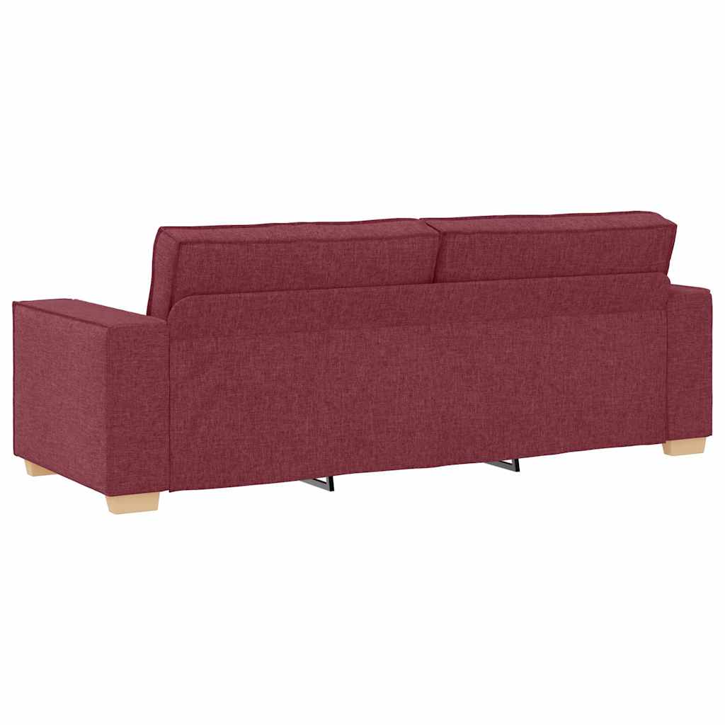 vidaXL 3-Sitzer-Sofa Weinrot 220 cm Stoff