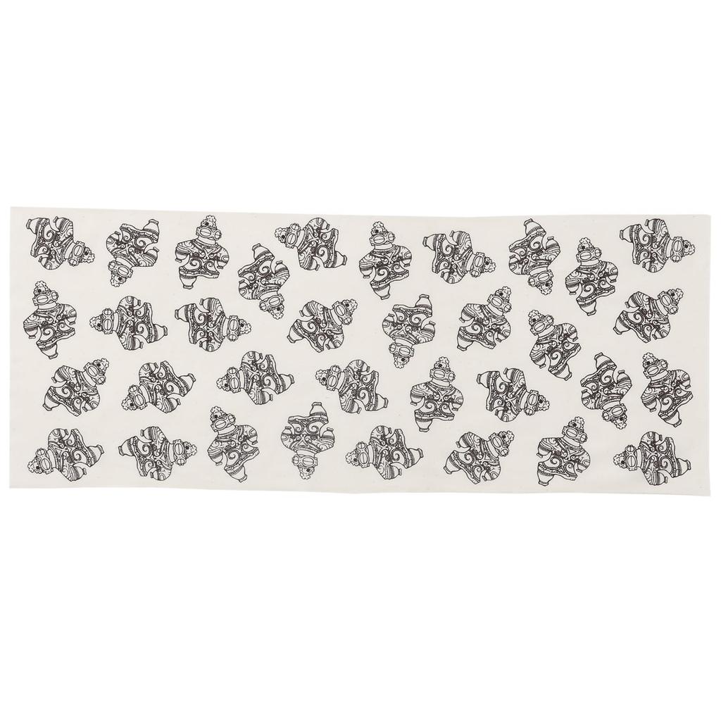 Gururin Tenugui hand Jomon Shakoki Dogu clay dark 35cm x made in natural 1 piece (Japanese towel) - period, (goggle-eyed figurine) design, brown,