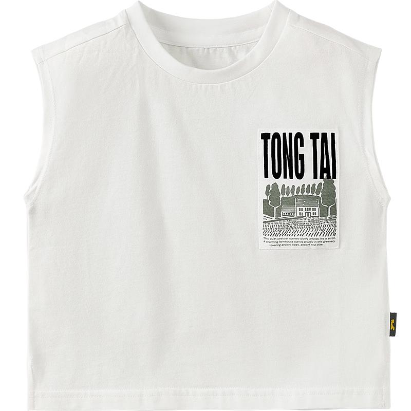 TONGTAI Boys  Pure Cotton Summer Tank Top 90cm оригинальный белый