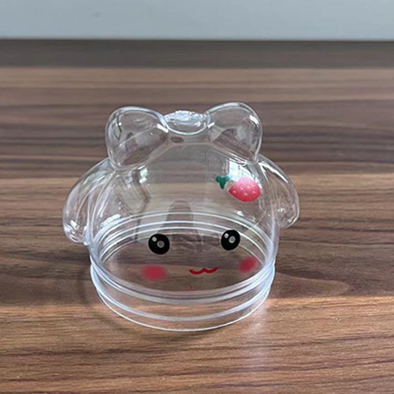 1Pcs Cartoon Rabbit Plastic Bottle Transparent Pet Food Grade Candy Bottle Random Color