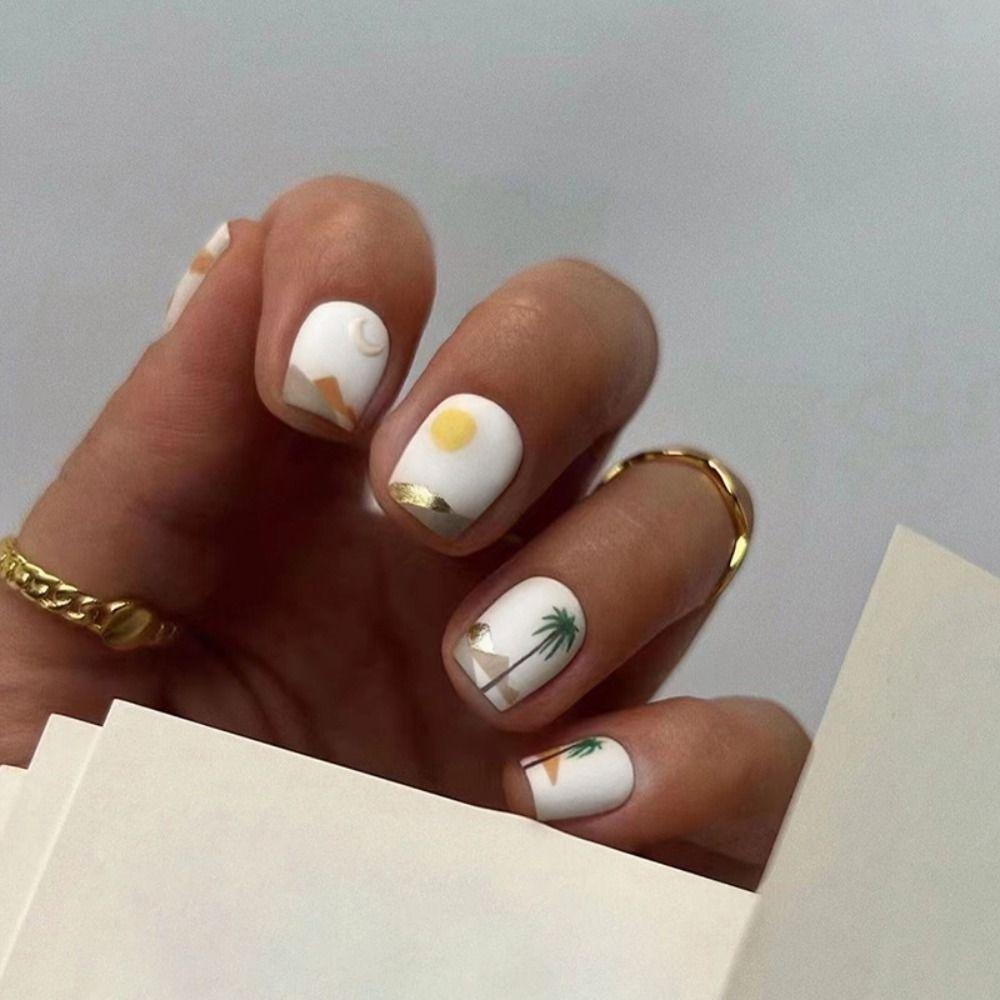 

Long Ballerina Fake Nails Dream Sunset Nail Tips New Press on Nails Women Girls