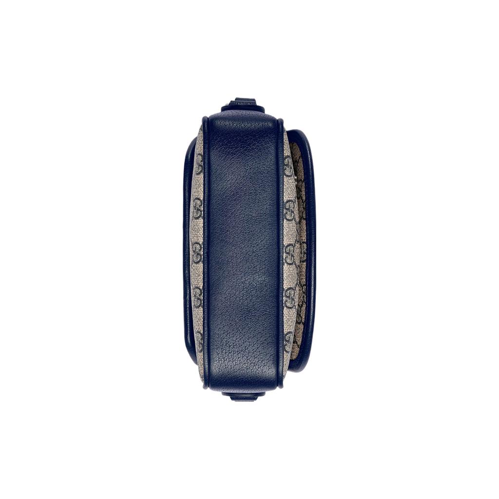 Gucci Ophidia Double G Logo Adjustable Shoulder Strap Magnetic Flap Zipper Closure Canvas And Leather Trim Messenger Bag Mini 772239-FACUK-4047