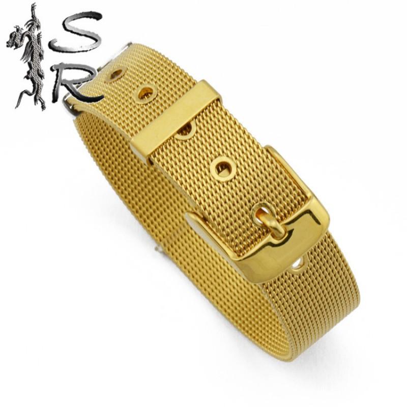 Adjustable Stainless Steel Mesh Bracelet Men Women Titanium Unisex Wristband Durable Hypoallergenic Jewelry