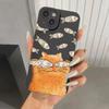Funny Orange Cat Salted Fish Pattern Phone Case for iPhone 17 Air 16 15 14 13 12 Mini 11 Pro Max Plus 16E XS XR Shockproof Cover