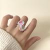 Dripping Oil Enamel Love Heart Ring Geometric Irregular Enamel Ring Painting Ring  Gift
