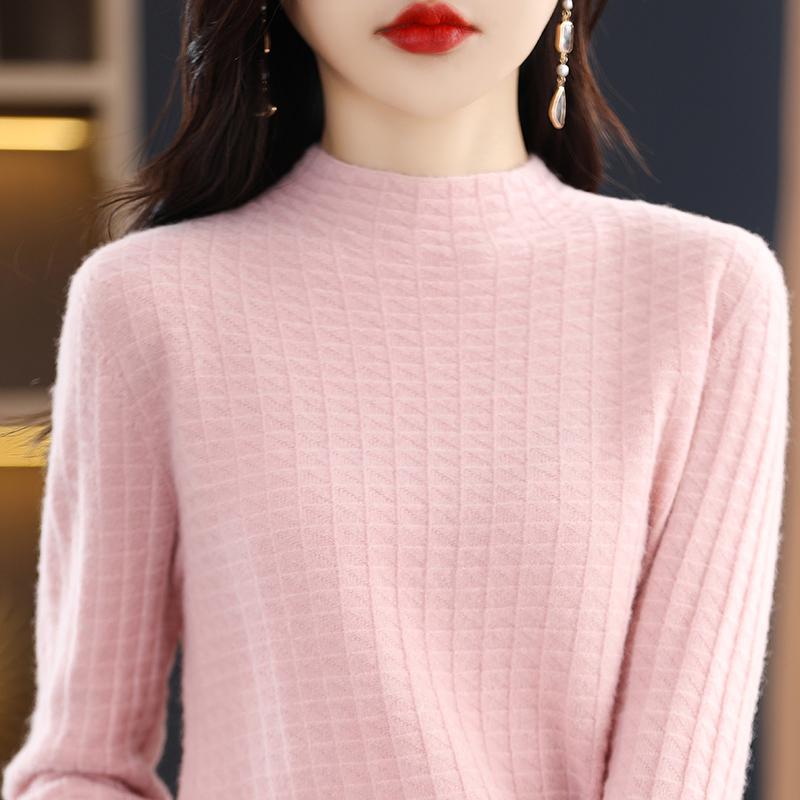 Women's Cashmere Sweater Qinghe Cashmere 30% Cashmere 70% Wool Women's Autumn and Winter Cashmere Pullover Soft and Warm