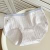 Women Cotton Mid Waist Seamless Antibacterial Crotch Solid Brief Underwear