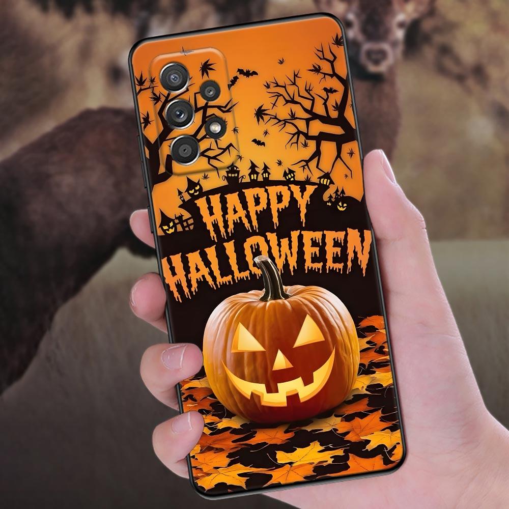 Happy Halloween Cat Pumpkin Phone Case A56 5G For Samsung Galaxy A56 A55 A36 A26 A16 A54 A52 A35 A34 A25 A21S A15 A06 Soft Cover