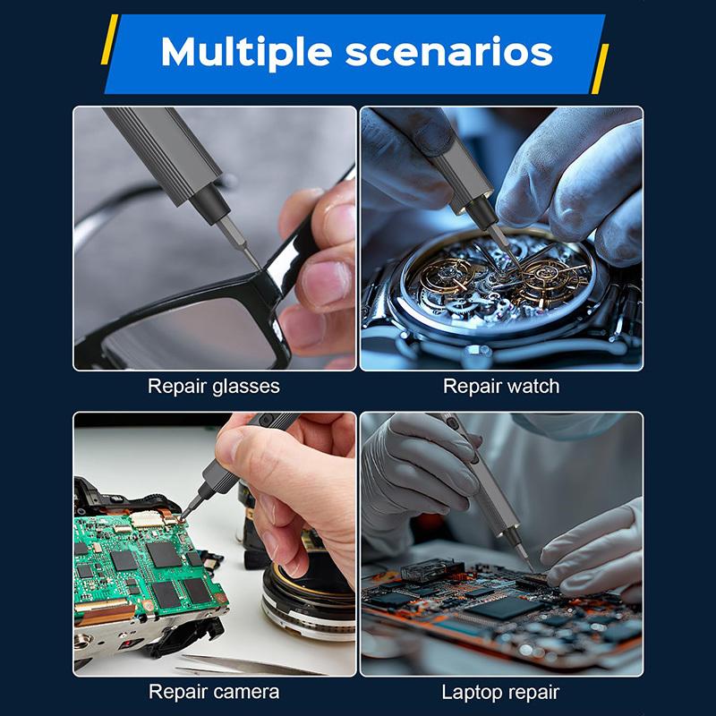 Mini Electric Screwdriver Set 160 in 1 Precision Electric Screwdriver with 3 Gears Magnetic for Glasses, Watch, Phone Repair