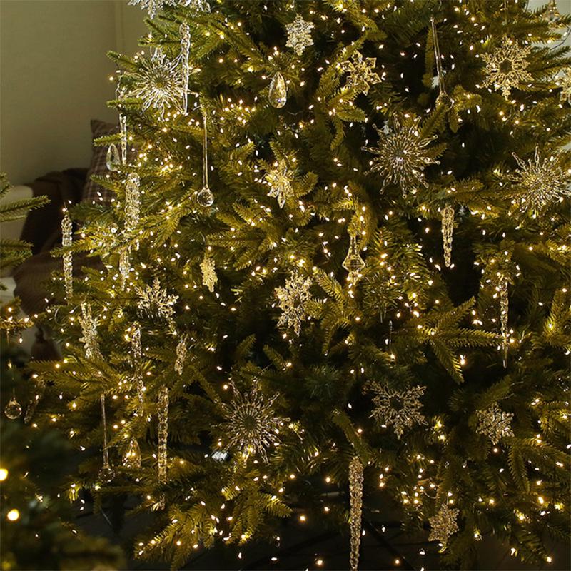 Transparent Snowflake Acrylic Ornament Set for Christmas Tree Decoration