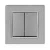 Double switch with frame, karlik mini, silver color