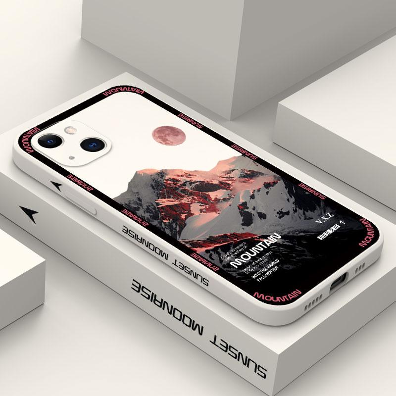 Snow Mountain Sunrise Scenery Silicone Phone Case For Samsung Galaxy S23 Ultra S22 Plus S21 FE S20 Note 20 Dustproof Soft Cover
