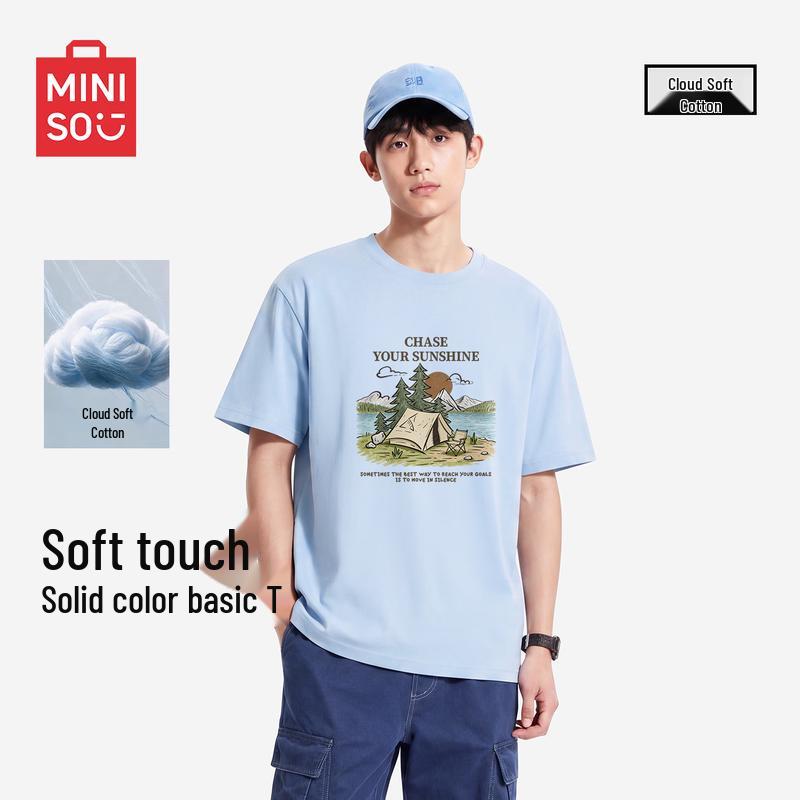 MINISO Men s Loose Fit Cotton Short Sleeve T-Shirt XL
