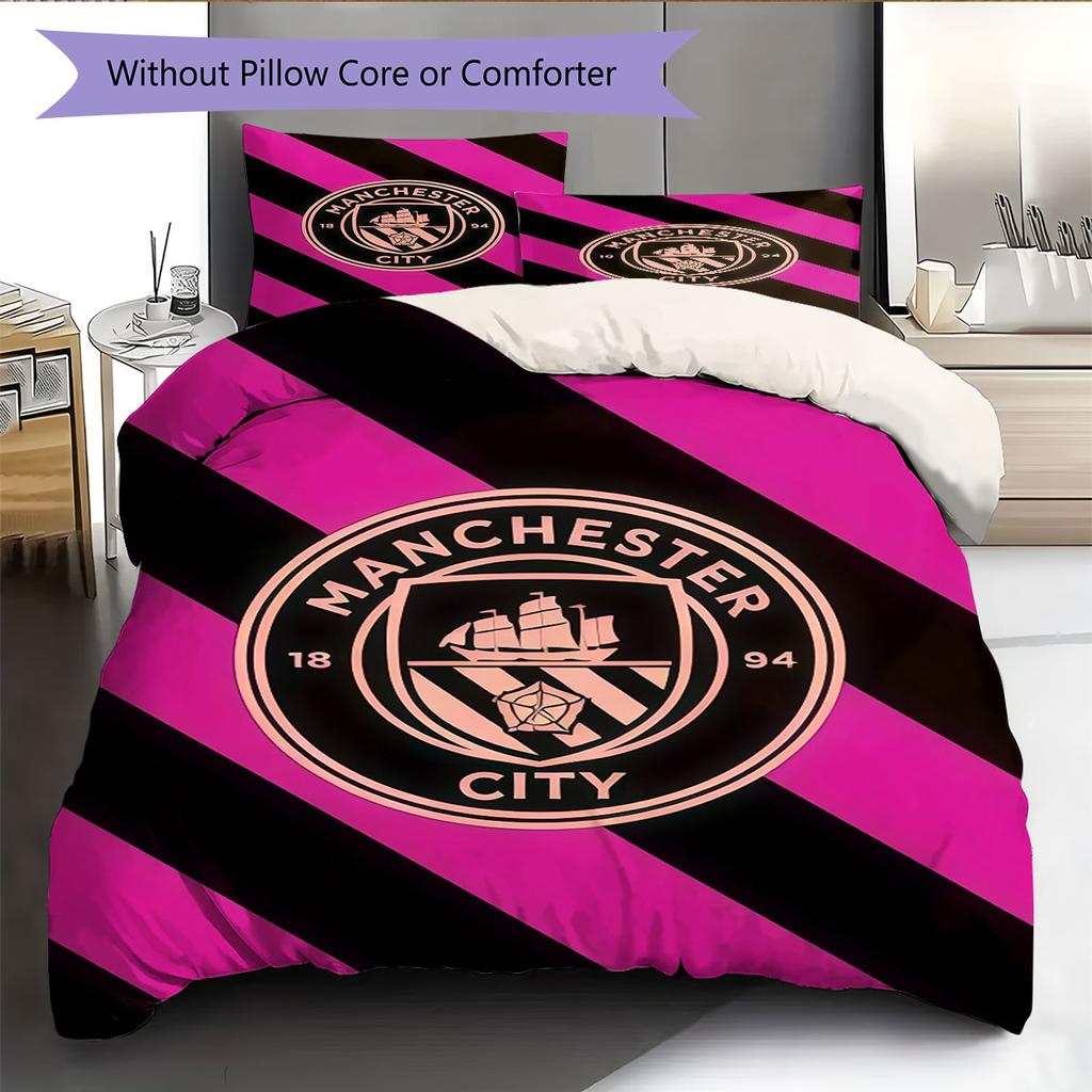 Morbida Coperta MCFC Set Biancheria da Letto Trapunta Copripiumino Federa Decorazione per la Casa Regalo di Compleanno (1 * copripiumino + 2 * federa, senza nucleo)