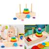 Wooden Stacking Toy Rainbow 10 Layer Tower For Early Education And Brain Development