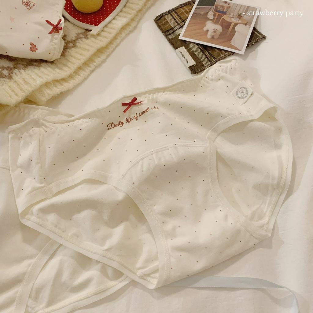 Girl Spring and Summer Cartoon Cute Strawberry Rabbit Cotton Long Crotch Antibacterial Hip Briefs