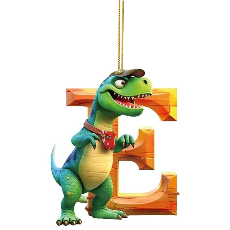 26 Letter Cartoon Pendant for Tree Kids Acrylic Christmas Animal Ornament