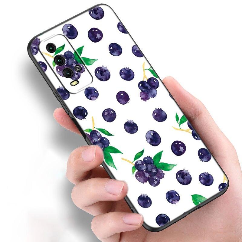 Letni Owoc Wiśnia Etui na Telefon Dla Xiaomi Redmi Note 10 9 Pro Max 10S 10T 9A 9C 9S 9T 8A 8T 8 7 Pro Miękkie TPU Czarne Etui