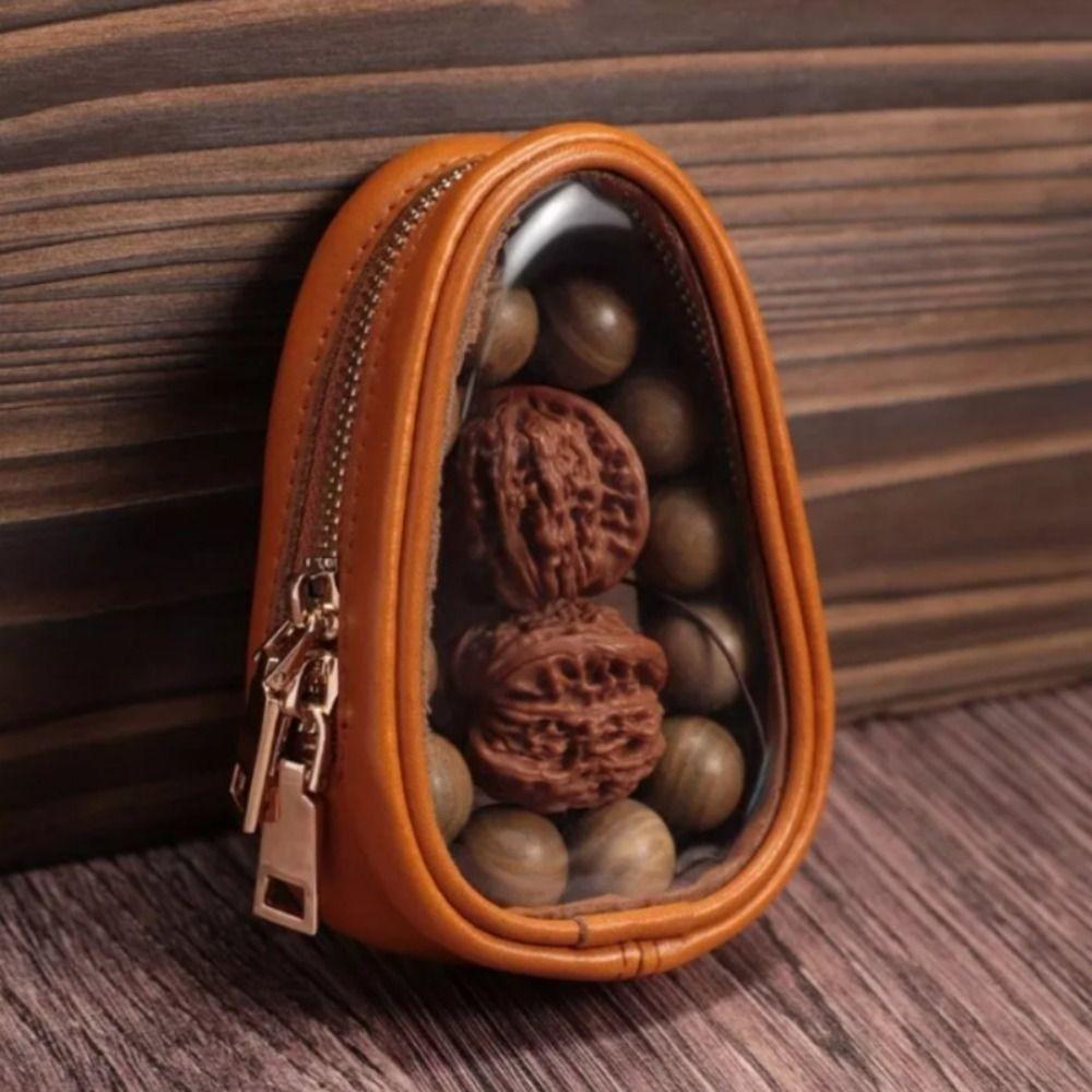 Leder Material Tragbar Schmucktasche Retro Stil Stilvoll Aufbewahrung Schmuck Organizer Tasche Organizer Funktion Transparentes Design