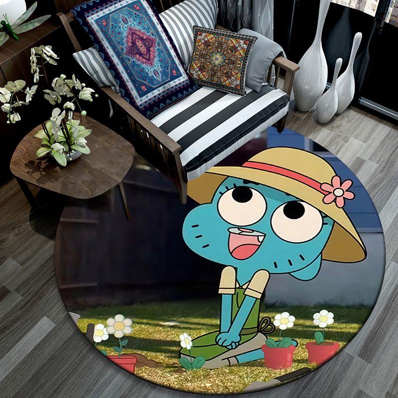 Nicole Watterson pattern round rug,Carpet Rug for Living Room Bedroom Playroom ,Non-slip Floor Mat,Holiday Gifts and Birthday Gifts.